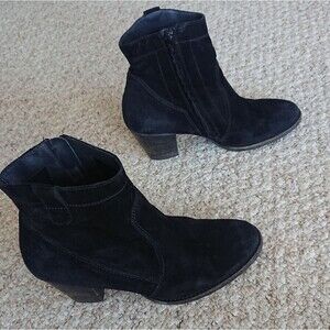Paul Green Jax Black Suede Ankle Boots size 8.5